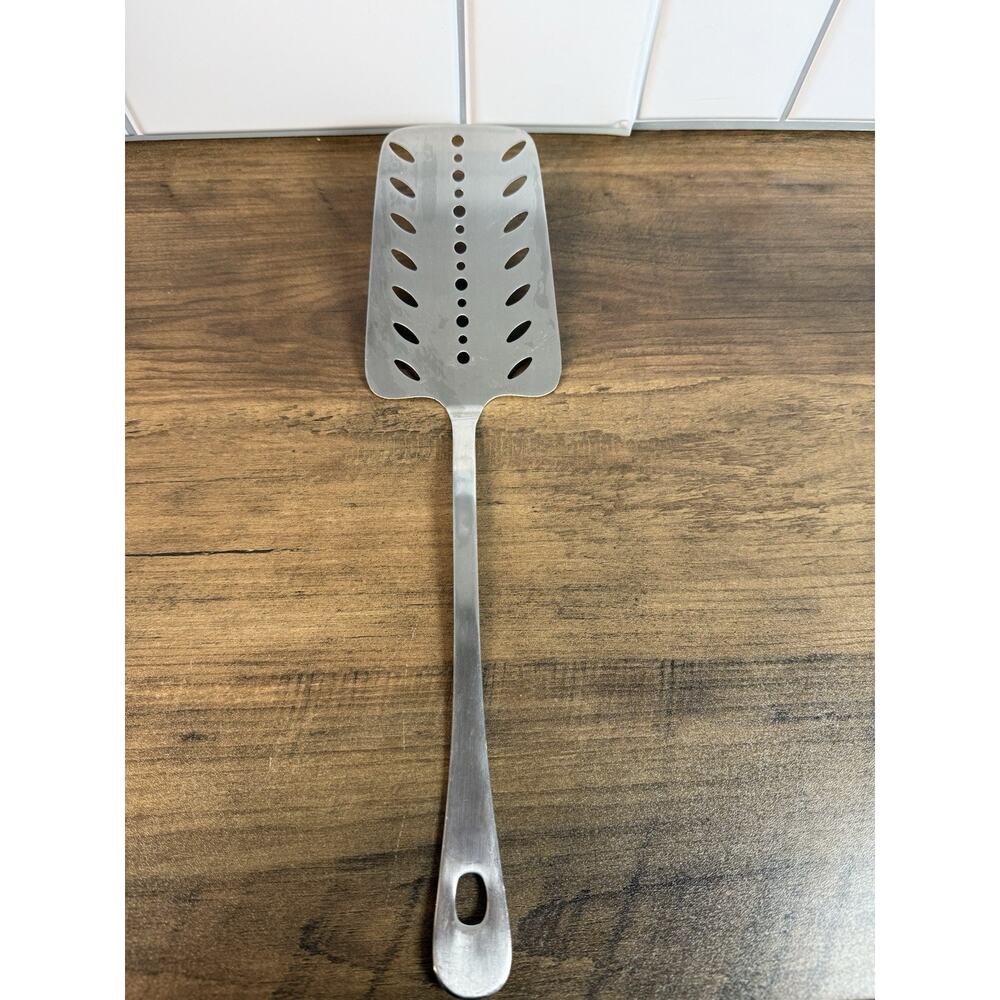 Vintage AMCO Stainless Steel Wide Slotted Turner Spatula 14” Japan Rust Proof